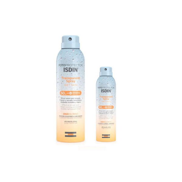 Protetor Solar Isdin Fotoprotector Transparent Spray Wet Skin SPF50 250ml + 100ml