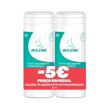 Akileine Transpiração Pó Absorvente 2x75g